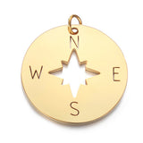 5Pcs Stainless Steel Compass Pendant Necklace DIY Jewelry Charms