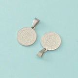 Stainless Steel Cross Round Disc Charm Necklace Pendant DIY Gift