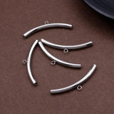5Pcs Stainless Steel Curved Round Spacer Beads for DIY Jewelry Making