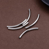5Pcs Stainless Steel Curved Round Spacer Beads for DIY Jewelry Making