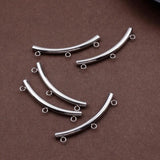 5Pcs Stainless Steel Curved Round Spacer Beads for DIY Jewelry Making