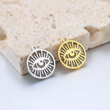 5Pcs Stainless Steel Plated Eye Charms Eyelash Pendant Diy Boho Jewelry