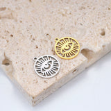 5Pcs Stainless Steel Plated Eye Charms Eyelash Pendant Diy Boho Jewelry