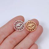5Pcs Stainless Steel Plated Eye Charms Eyelash Pendant Diy Boho Jewelry