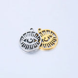 5Pcs Stainless Steel Plated Eye Charms Eyelash Pendant Diy Boho Jewelry