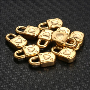 5Pcs Stainless Steel Heart Rivet Padlock Pendant for Jewelry DIY