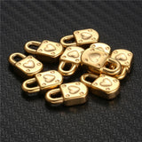 5Pcs Stainless Steel Heart Rivet Padlock Pendant for Jewelry DIY