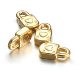5Pcs Stainless Steel Heart Rivet Padlock Pendant for Jewelry DIY