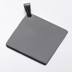 5Pcs Stainless Steel High Square Charm Pendants Necklace Blank Dog Tags