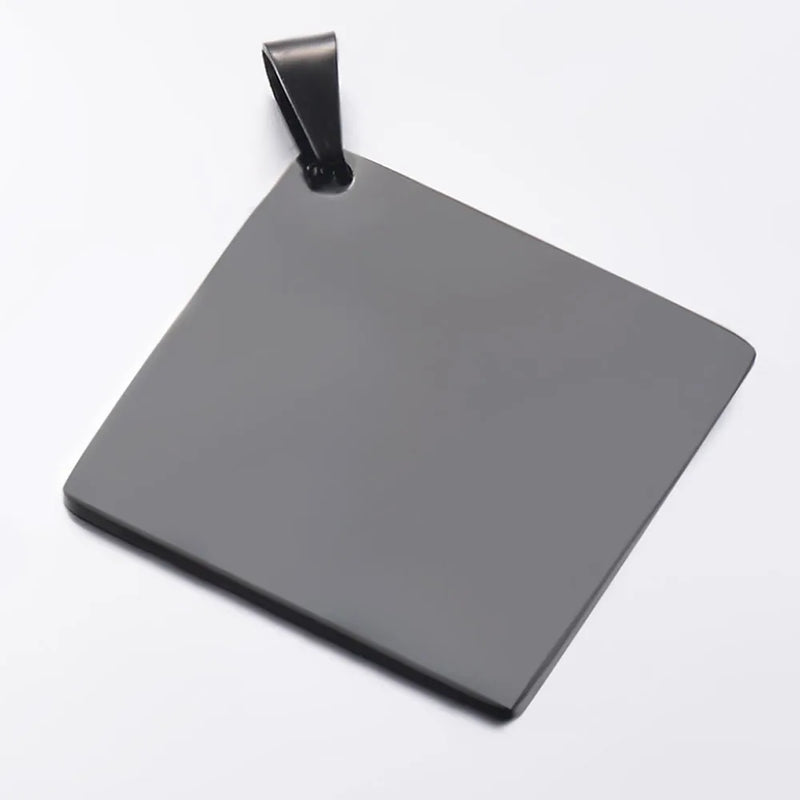 5Pcs Stainless Steel High Square Charm Pendants Necklace Blank Dog Tags
