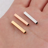 5Pcs Stainless Steel Blank Rectangle Bar Tube Pendant DIY Jewelry Making