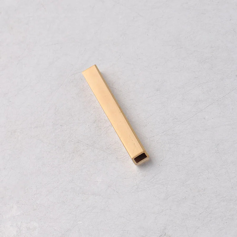 5Pcs Stainless Steel Blank Rectangle Bar Tube Pendant DIY Jewelry Making