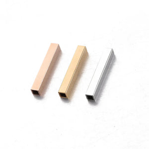 5Pcs Stainless Steel Blank Rectangle Bar Tube Pendant DIY Jewelry Making
