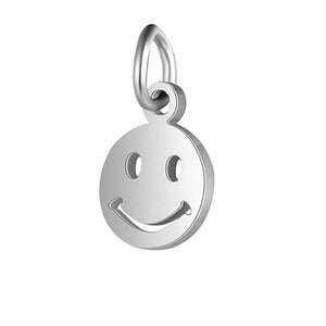 5Pcs/Lot Stainless Steel Smile Face Charm Pendant for Necklace Bracelet DIY