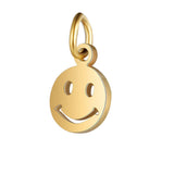 5Pcs/Lot Stainless Steel Smile Face Charm Pendant for Necklace Bracelet DIY