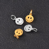 5Pcs/Lot Stainless Steel Smile Face Charm Pendant for Necklace Bracelet DIY