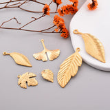 5Pcs Stainless Steel Plated Leaves Charms DIY Jewelry Making