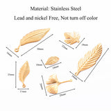 5Pcs Stainless Steel Plated Leaves Charms DIY Jewelry Making