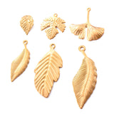 5Pcs Stainless Steel Plated Leaves Charms DIY Jewelry Making