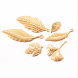 5Pcs Stainless Steel Plated Leaves Charms DIY Jewelry Making