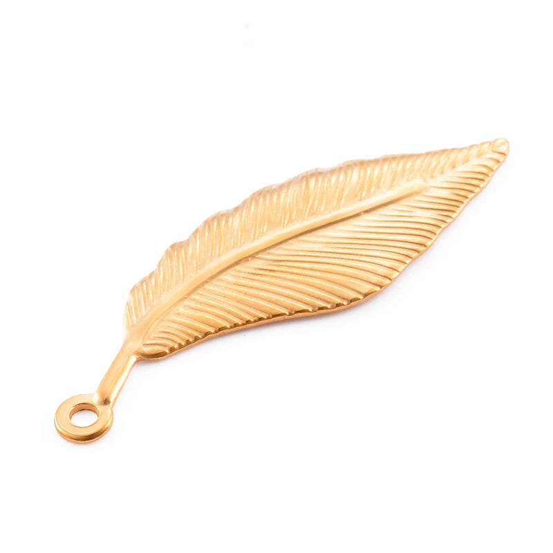 5Pcs Stainless Steel Plated Leaves Charms DIY Jewelry Making