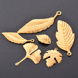 5Pcs Stainless Steel Plated Leaves Charms DIY Jewelry Making