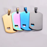 5Pcs Stainless Steel Blank Military Army ID Tag Dog Tags Pendant Necklace