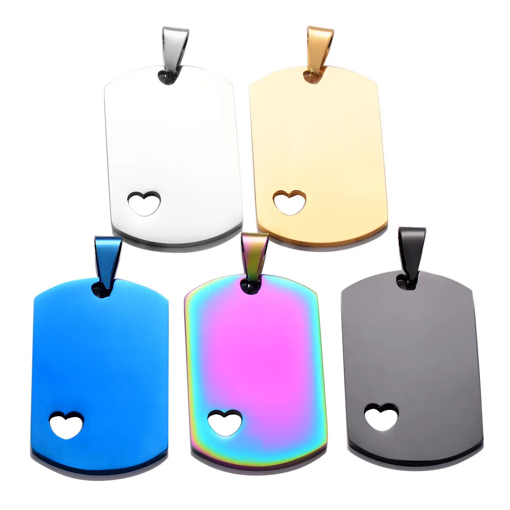 5Pcs Stainless Steel Blank Military Army ID Tag Dog Tags Pendant Necklace
