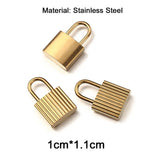 5Pcs Stainless Steel Gear Padlock Charm for DIY Jewelry Making