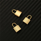 5Pcs Stainless Steel Gear Padlock Charm for DIY Jewelry Making