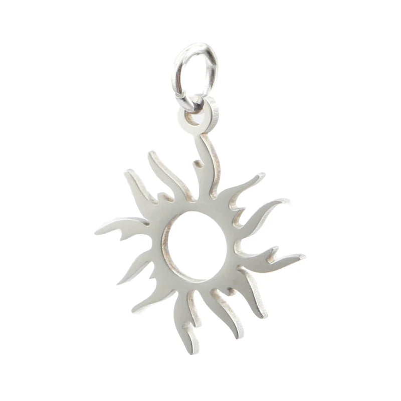 5Pcs Stainless Steel Sun Flower OM TaiChi Charms Pendant DIY Necklace Bracelet