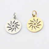 5Pcs Stainless Steel Sun Flower OM TaiChi Charms Pendant DIY Necklace Bracelet