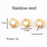 5Pcs Stainless Steel Pearl Charms Pendant Jewelry Making