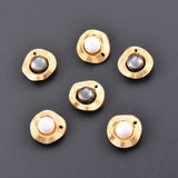5Pcs Stainless Steel Pearl Charms Pendant Jewelry Making