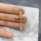 5Pcs Charming CZ Plated Cross Pendants