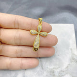 5Pcs Charming CZ Plated Cross Pendants