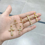 5Pcs Charming CZ Plated Cross Pendants
