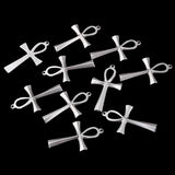 5Pcs Vintage Stainless Steel Egyptian Ankh Charm Pendant Lot
