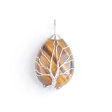 5Pcs Tiger Eye Tree of Life Pendant Reiki Jewelry