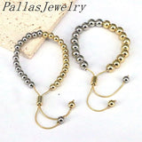 5Pcs Lucky Ball Bead Chain Bracelet Silver 18K Plated Charm Bangles