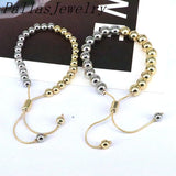 5Pcs Lucky Ball Bead Chain Bracelet Silver 18K Plated Charm Bangles