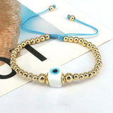 5Pcs Evil Eye Square Beads Bracelet Copper Beads Rope Bracelets For Women
