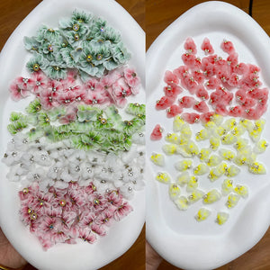 5Pcs Colorful Flower Nail Rhinestone 3D Acrylic Charms DIY Manicure Accessories