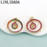 5Pcs Plated CZ Micro Pave Pendant