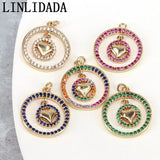 5Pcs Plated CZ Micro Pave Pendant