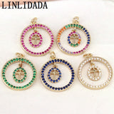 5Pcs Plated CZ Micro Pave Pendant