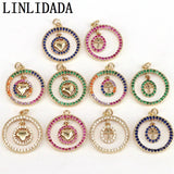 5Pcs Plated CZ Micro Pave Pendant