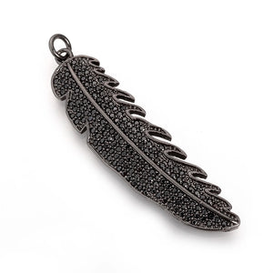 5Pcs Feather CZ Charms for Jewelry Making Necklace Bracelet Earring Findings