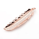 5Pcs Feather CZ Charms for Jewelry Making Necklace Bracelet Earring Findings