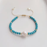 5Pcs Natural Stone Pearl Bracelets for Women Vintage Turquoise Bracelet